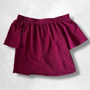 NWT Eden in Love Burgundy off the shoulder top